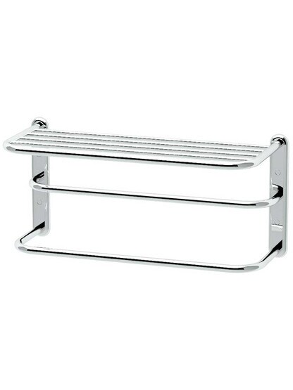 Spa Shelf and Double Towel Rack in Polished Chrome.